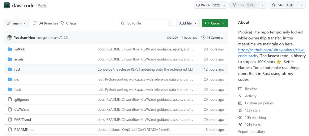 一夜失控:Claude Code泄露后,重写版claw-code狂飙10万Star 一夜失控:Claude Code泄露后,重写版claw-code狂飙10万Star
