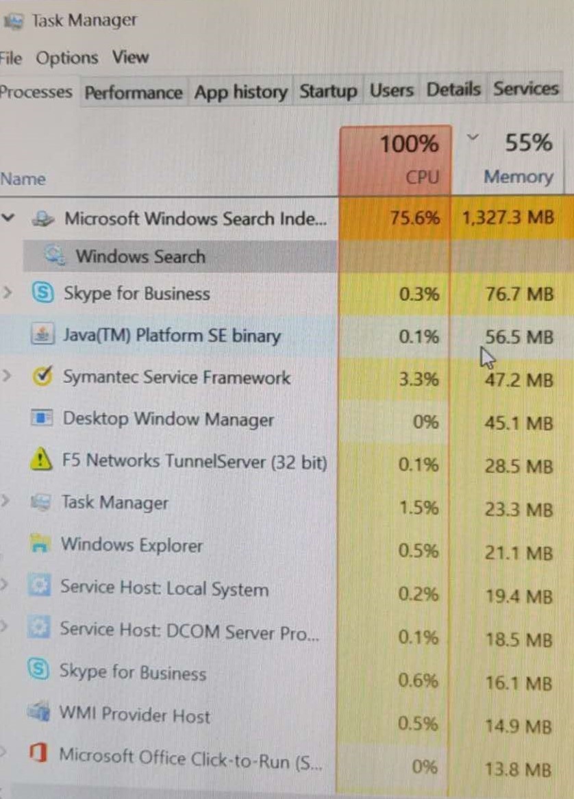 Windows Search进程占用CPU和内存过高