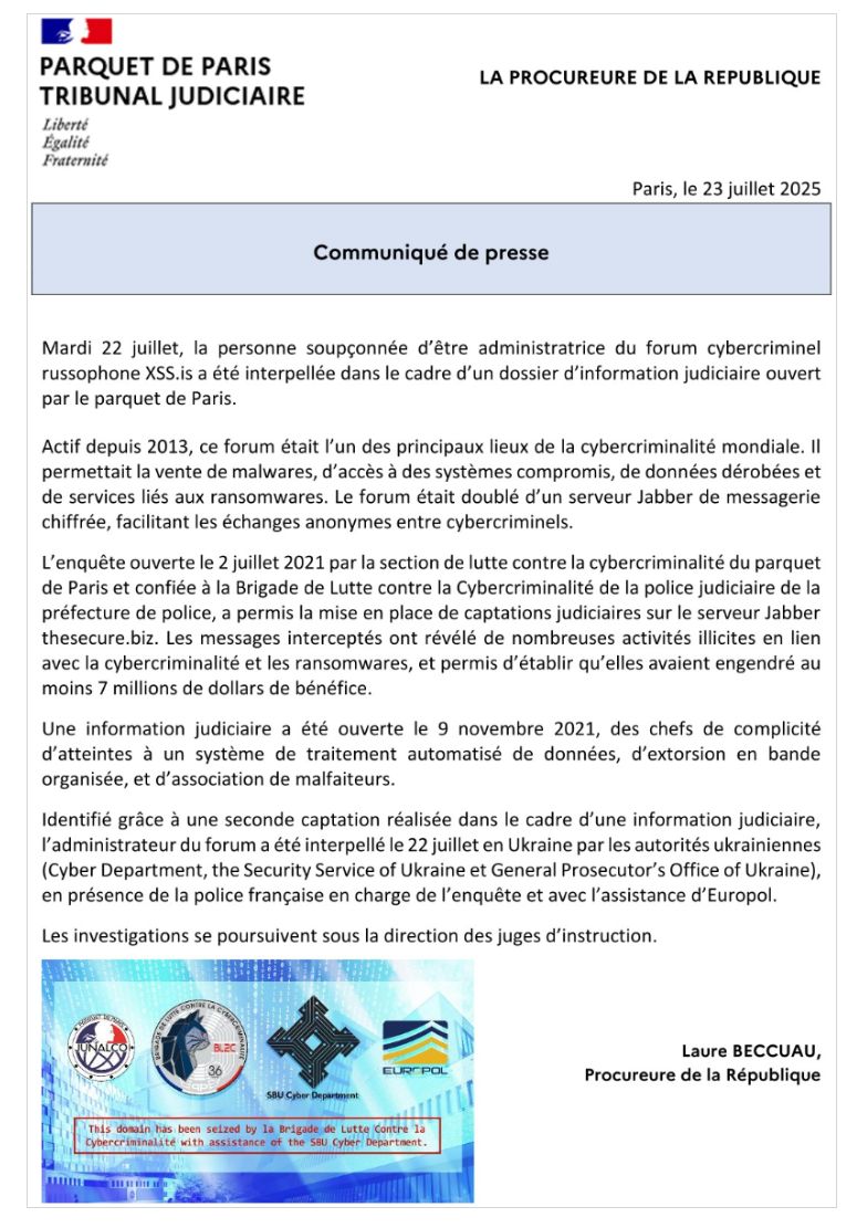 全球最大暗网论坛 XSS.is 核心管理员在乌克兰落网