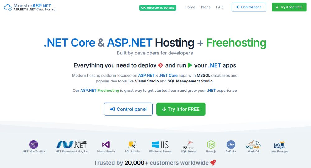 MonsterASP.NET 官网
