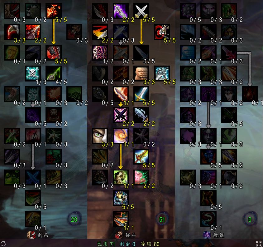 魔兽世界泰坦重铸时光服战斗贼天赋加点