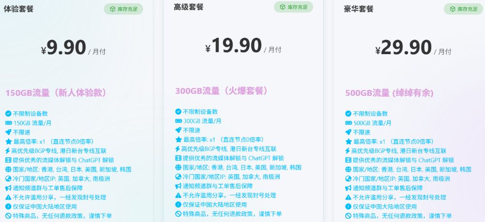 流量光机场套餐价格