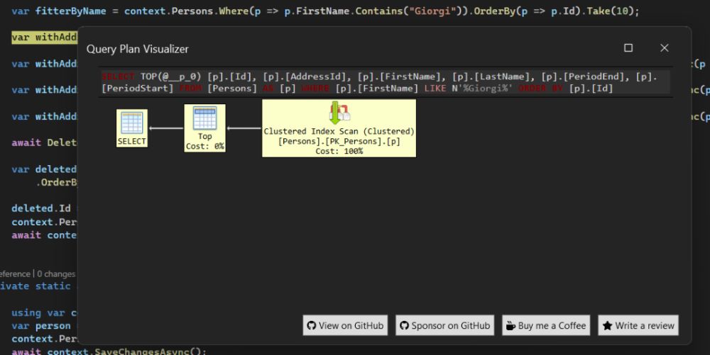 EFCore.Visualizer:在 Visual Studio 中直观查看 EF Core 查询计划的性能调优利器 EFCore.Visualizer:在 Visual Studio 中直观查看 EF Core 查询计划的性能调优利器