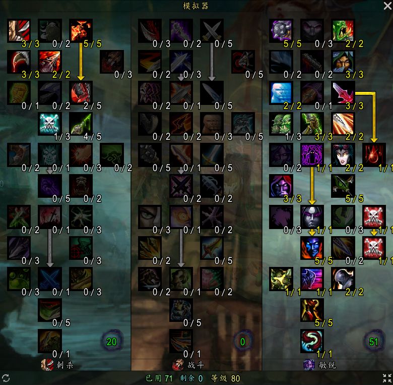 魔兽世界时光服敏锐贼PVE天赋加点(单体输出) 魔兽世界时光服敏锐贼PVE天赋加点(单体输出)