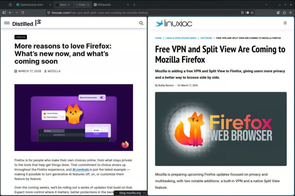 Firefox 149重磅更新：内置VPN、分屏浏览上线，隐私与效率全面升级