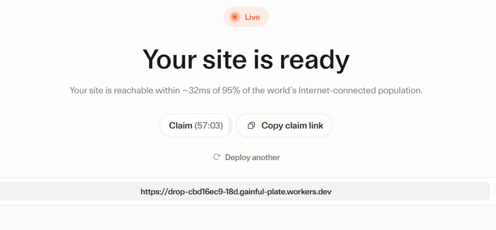 Cloudflare Drop 上传完成 Cloudflare Drop 上传完成